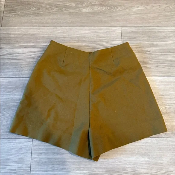 Zara Olive High Waisted Shorts. Size XS. Worn once. - Picture 1 of 3
